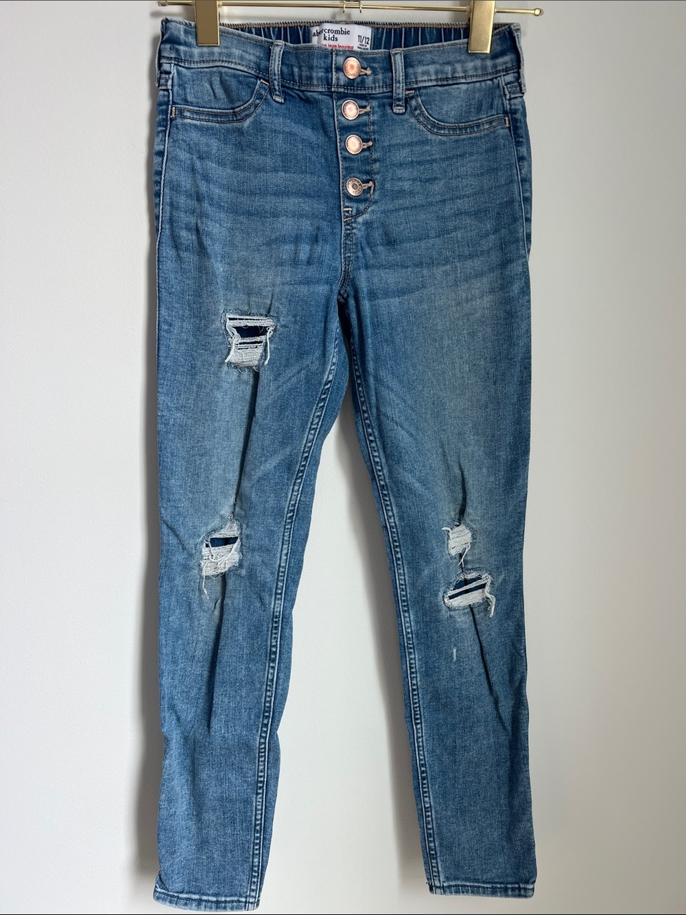 Abercrombie Kids | High-Rise Jean Legging Distressed Medium Blue Wash Size 11/12